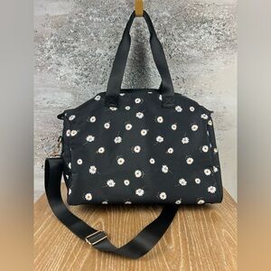 547 Alice + Olivia Black Daisy Print Weekender Tote